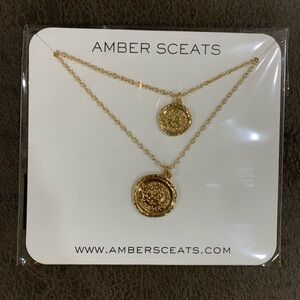 {Amber Sceats} NWT! Layered Gold Pendant Necklace